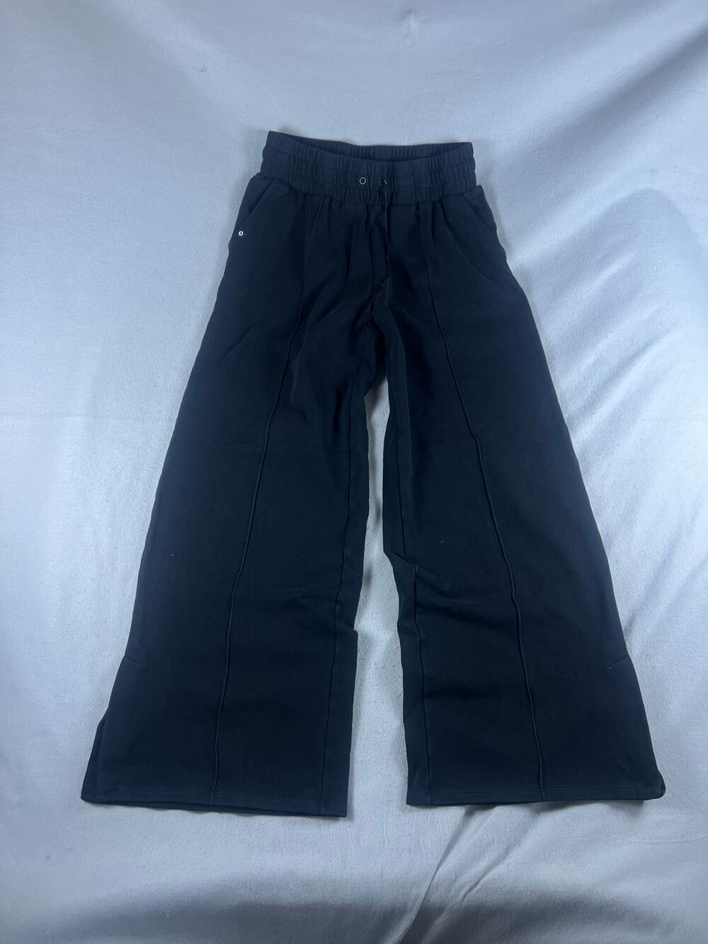 Popflex Wide Leg Sweatpants Womens L Limitless Extra Tall Black Fleece Lounge